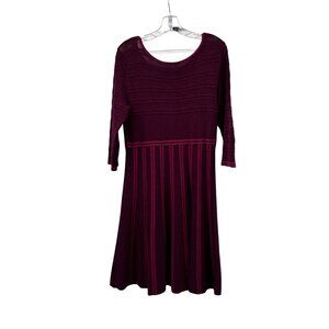 Cato Established 1962 Womens Sweater Dress A-Line Plum Striped Size XL